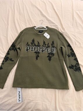 PURPLE BRAND Olive Green Sweater w/ TAGS - Men